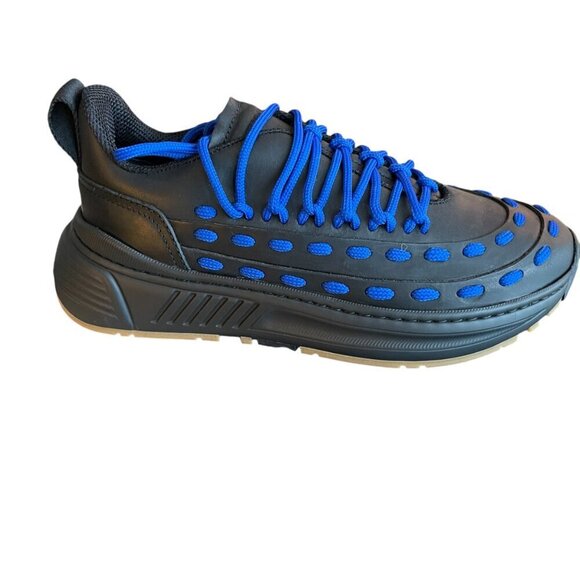 Bottega Veneta Mens Leather Black/Blue Speedster Sneakers 578305, 40.5, 42 - Picture 12 of 14
